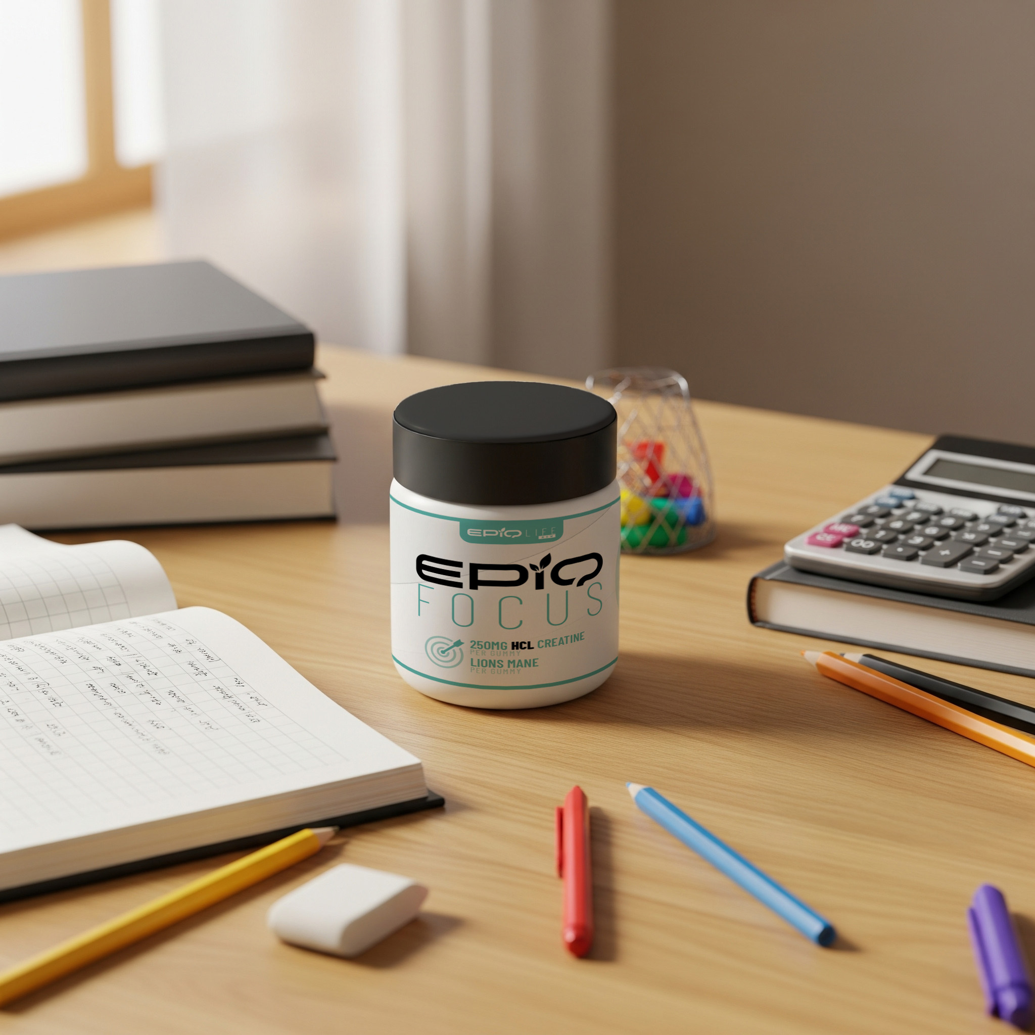 EPIQ FOCUS gummies spill out of bottle