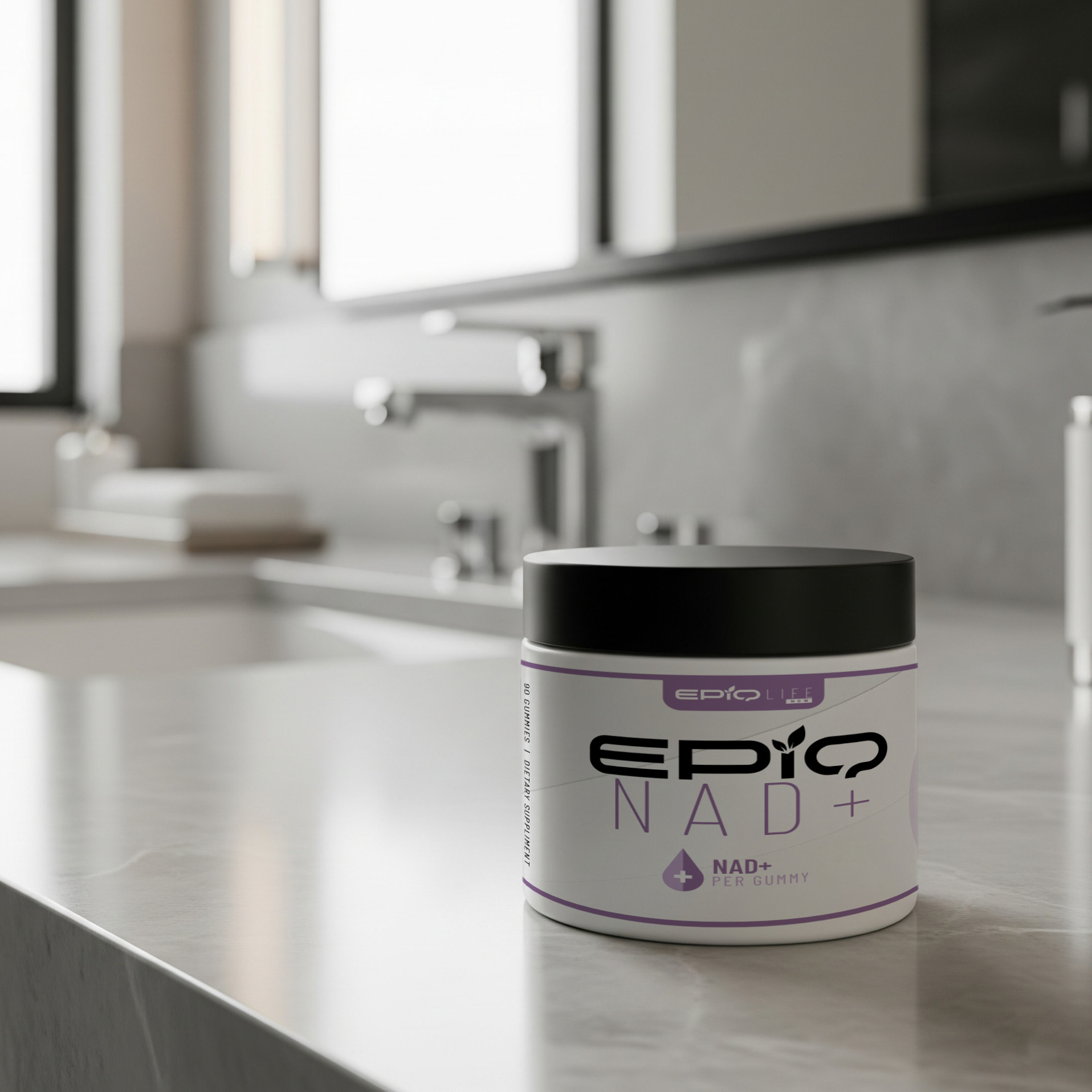 EPIQ NAD+ gummies spill out of bottle